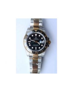 Rolex GMT-Master II 116713LN YG/SS Black Ceramic Bezel Black Dial TT Bracelet BP A2813 (Correct Hand Stack)