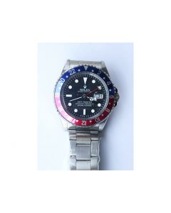 Rolex GMT Master 1675 Vintage Blue/Red Bezel Black Dial Bracelet BP A2813 V2 (Correct Hand Stack)