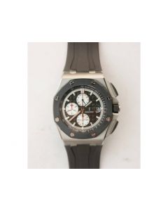 Royal Oak Offshore 2017 44mm Titanium 1:1 Best Edition Gray Dial on XS Rubber Strap JF A3126 (Free Rubber Strap)