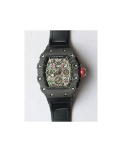 RM11-03 Chrono PVD Forged Carbon Bezel and Caseback Skeleton Dial Rubber Strap A7750