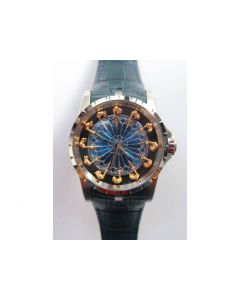 Excalibur RDDBEX0495 SS Blue Dial Blue Leather Strap
