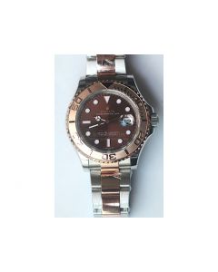 Rolex YachtMaster 116622 18K Rose Gold Wrapped Two Tone Brown Dial Bracelet BP SW2836