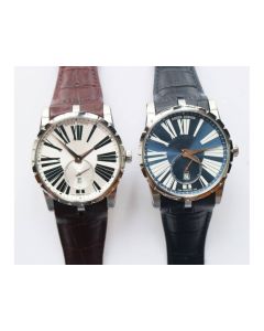 Excalibur Dbex0535 SS 1:1 Best Edition White&Blue Dial Leather Strap Asian RD830 RDF