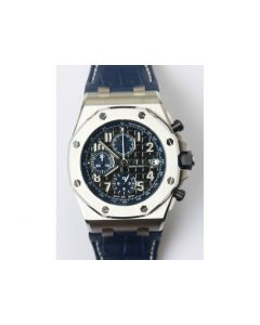 Royal Oak Offshore 2018 SIHH 1:1 Best Edition Black/Blue Dial Blue Leather Strap A3126 w/ Cyclops JF